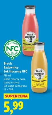Sok tłoczony NFC jabłko winogrono promocja w Lidl