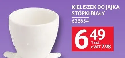 Kieliszek do jajka stopki biały promocja w Selgros