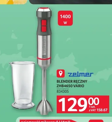 Blender ręczny ZHB4650 Vario Zelmer promocja w Selgros