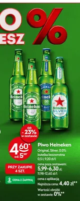 Piwo bezalkoholowe Heineken 0.0% promocja w Żabka