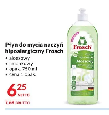 Płyn do mycia naczyń hipoalergiczny Frosch promocja w Makro
