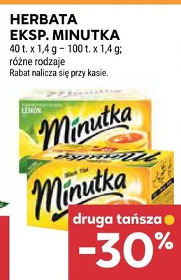 Herbata ekspresowa Minutka Lemon promocja w Stokrotka