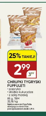 Chrupki Tygryski Puffuleti papryka promocja w Chata Polska