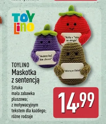 Maskotka z sentencją Toylino promocja w Aldi