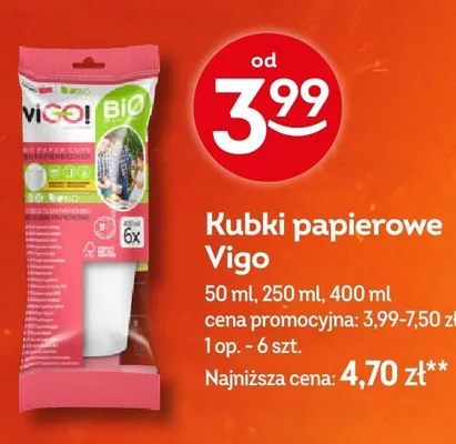 Kubki papierowe Vigo promocja w Żabka