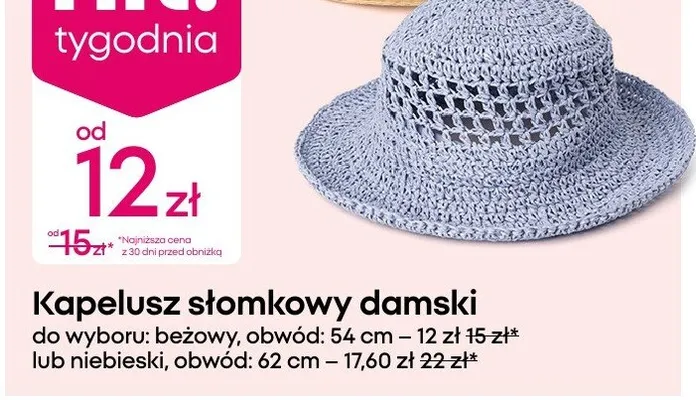 Kapelusz słomkowy promocja w Pepco
