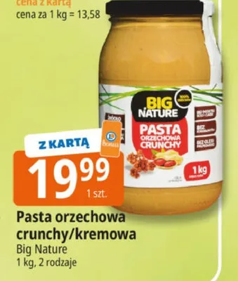 Pasta orzechowa crunchy Big Nature promocja w Leclerc
