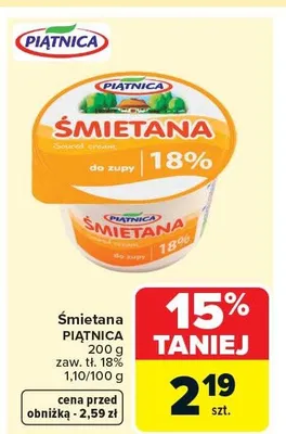 Śmietana promocja w Carrefour