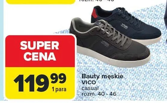 Buty męskie casual Vico promocja w Carrefour