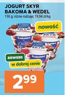 Jogurt skyr Bakoma & Wedel promocja w Stokrotka