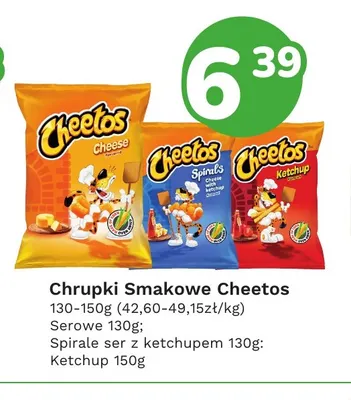 Chrupki smakowe Cheetos spirale ser z ketchupem promocja w Limonka