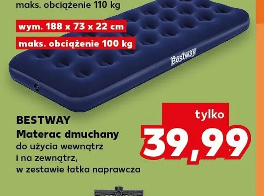 Materac dmuchany BESTWAY wym. 188x73x22cm promocja w Kaufland