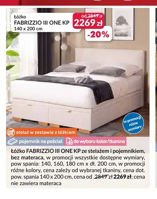 Łóżko Fabrizzio III One KP 140x200 cm promocja w Salony Agata