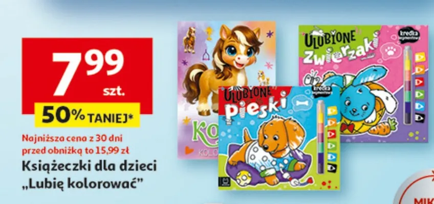 Książeczki dla dzieci "Lubię kolorować" promocja w Auchan