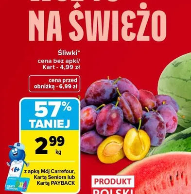 Śliwki polskie promocja w Carrefour Market