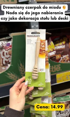 Drewniany czerpak do miodu promocja w Kaufland