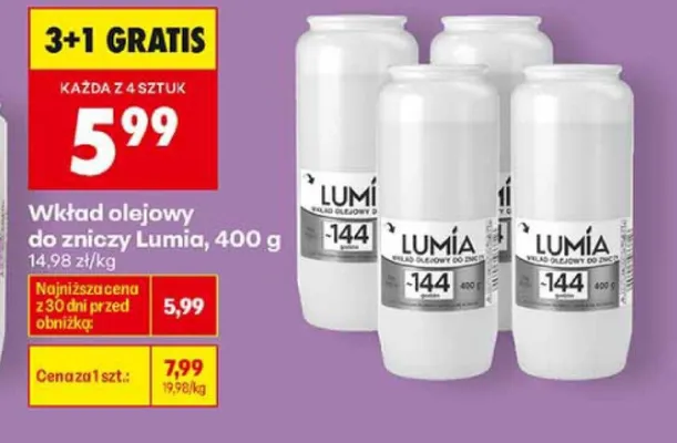 Wkład olejowy do zniczy Lumia promocja w Biedronka