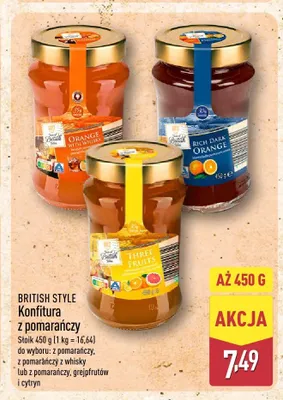 Konfitura z pomarańczy, grejpfrutów i cytryn British Style promocja w Aldi