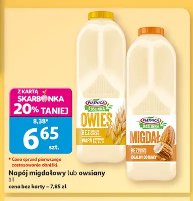 Napój owsiany Piątnica Roślinna promocja w Auchan