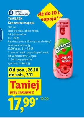 Koncentrat napoju jabłko-mięta Tymbark promocja w Lidl
