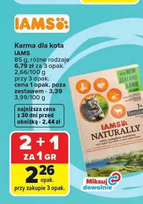 Karma dla kota Iams promocja w Carrefour Market