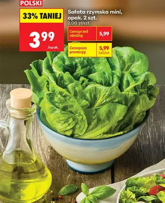 Sałata rzymska mini promocja w Biedronka