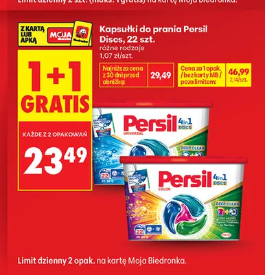 Kapsułki do prania Persil Discs promocja w Biedronka
