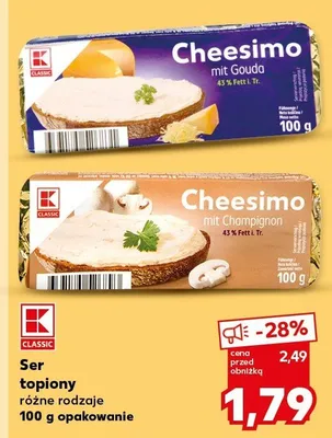 Ser topiony różne rodzaje opakowanie promocja w Kaufland