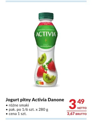 Jogurt pitny Activia Danone promocja w Makro