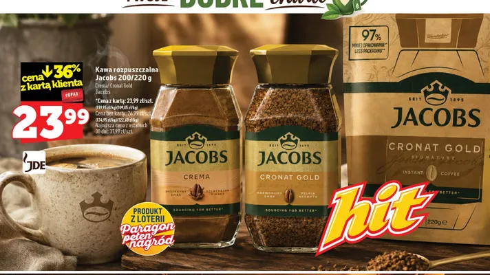 Kawa rozpuszczalna Jacobs Cronat Gold promocja w TOPAZ