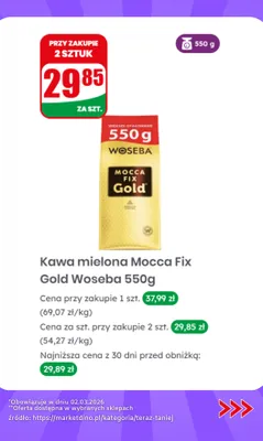 Kawa mielona Mocca Fix Gold promocja w Dino
