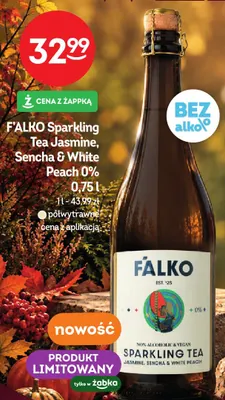 Napój F'ALKO Sparkling Tea Jasmine Sencha & White Peach 0% promocja w Żabka