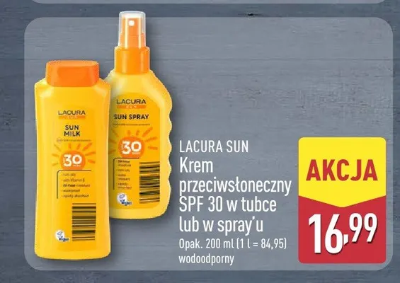 Mleczko przeciwsłoneczne SPF 30 Lacura Sun promocja w Aldi