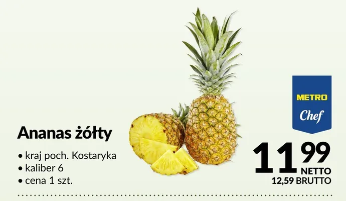 Ananas żółty Metro Chef promocja w Makro