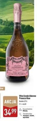 Wino Grande Alberone Prosecco Rose promocja w Aldi