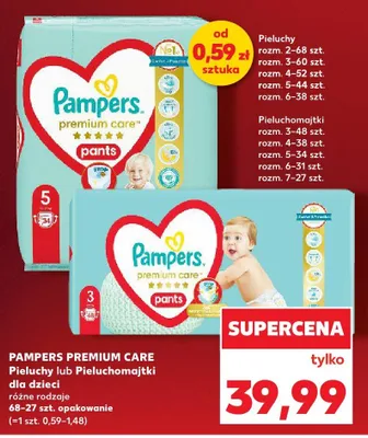 Pieluchy lub Pieluchomajtki dla dzieci różne rodzaje promocja w Kaufland
