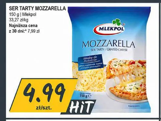 Ser tarty Mozzarella Mlekpol promocja w Słoneczko