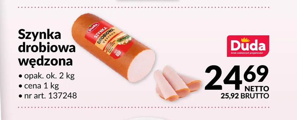 Szynka drobiowa wędzona Duda promocja w Makro