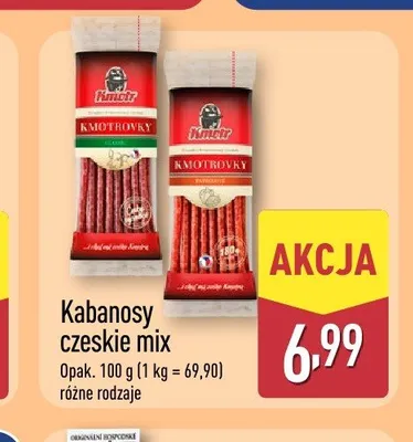 Kabanosy czeskie Kmotr Kmotrovky Klasik promocja w Aldi