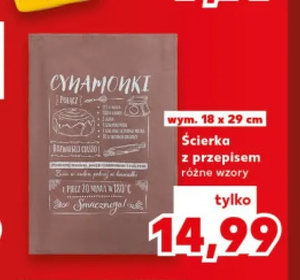 Ścierka z przepisem 18x29 cm promocja w Kaufland