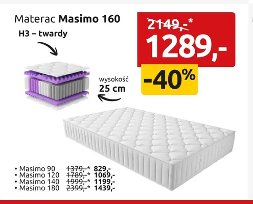 Materac Masimo promocja w Black Red White