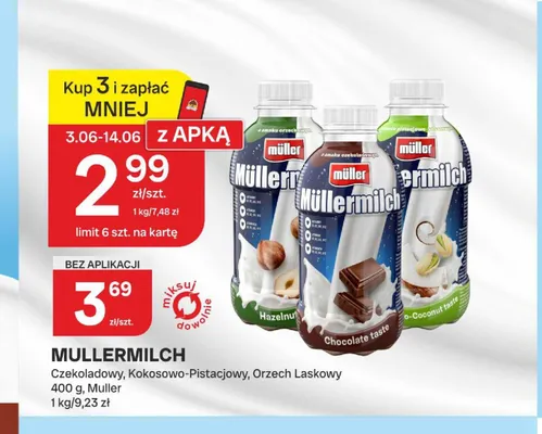 Napój mleczny Müllermilch Orzech Laskowy promocja w Chorten
