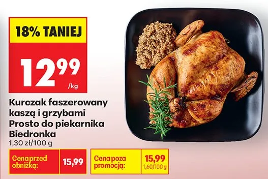Kurczak faszerowany kaszą i grzybami Prosto do piekarnika  promocja w Biedronka
