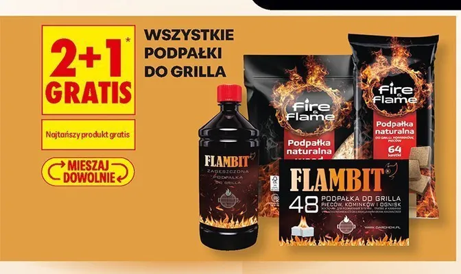 Podpałka naturalna do grilla Fire & Flame promocja w Biedronka