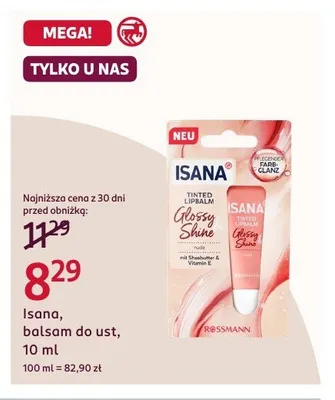 Balsam do ust Isana Tinted Lipbalm Glossy Shine promocja w Rossmann