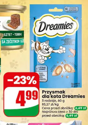 Przysmak dla kota Dreamies promocja w Dino