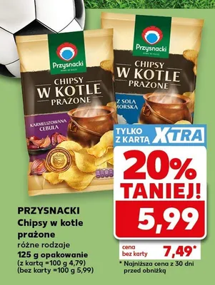 Chipsy w kotle prażone Przysnacki karmelizowana cebula promocja w Kaufland