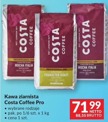 Kawa ziarnista Costa Coffee Pro promocja w Makro