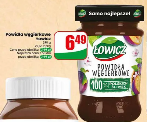Powidła węgierkowe Łowicz promocja w Dino
