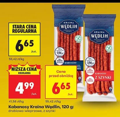 Kabanosy drobiowo-wieprzowe promocja w Biedronka